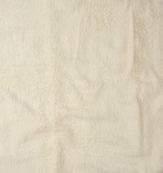 texture of new fleecy white towels, full frame, close up