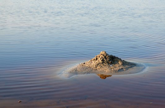 therapeutic lake with iodine and minerals in the middle of the wild steppe, Lake Blue, Ukraine, city of Kherson