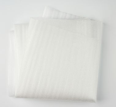 folded foam polyethylene for packing and transporting fragile goods and things, close up