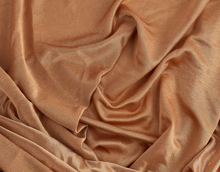 crumpled brown shiny fabric for dress making, lurex, full frame