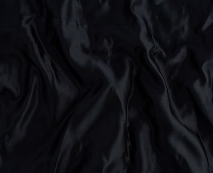 black satin textile fabric, piece of fabric for sewing curtains and things, full frame