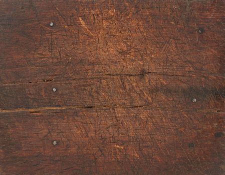 very old brown wooden wood texture with cracks and scratches, full frame