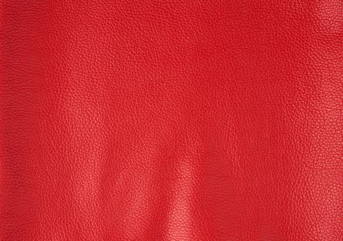 texture of bright red cow leather, scarlet color, full frame
