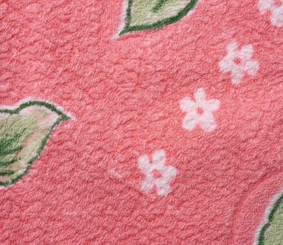 texture of new fleecy pink towels, full frame, close up