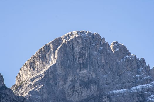 Mountain detail on Dolomites during day time in autumn