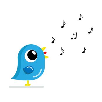 singing bird in flat style vector image