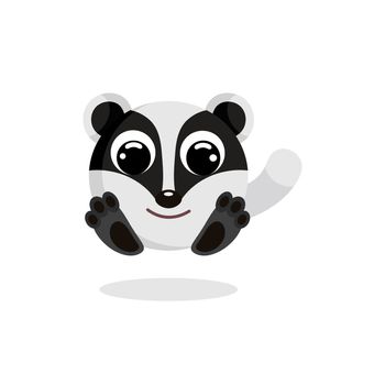 Cute badger vector illustration. Flat design. Isolated Illustration on white background