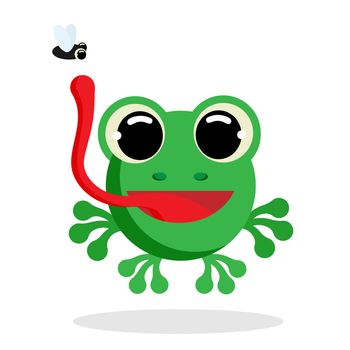 frog in flat style vector image