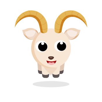 Cute goat vector illustration. Flat design. Isolated Illustration on white background