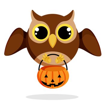 halloween owl in flat style vector image