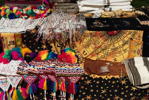 Ornamental objects from all over the world for sale in an ethnic market