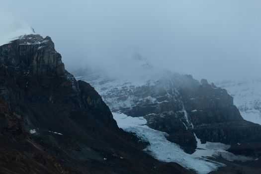 Mount Andromeda and Athabasca glacier close-up, Canadian rocky mountains, Alberta, Canada