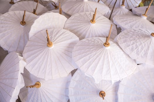 The paper umbrellas handmade in Chiang Mai, Thailand.