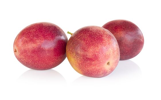 Fresh passion fruit isolated on white background, food healthy concept
