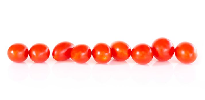 Cherry tomatoes isolated on white background, food healhty concept