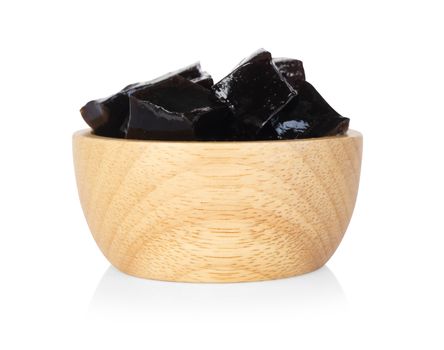 Grass jelly (Mesona chinensis) isolated on white background