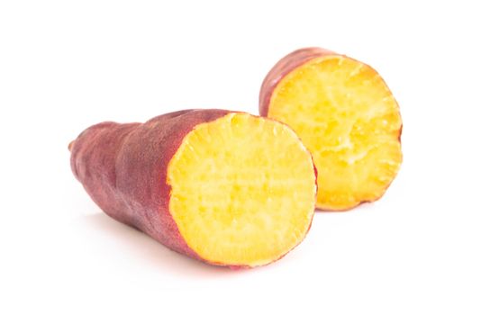 Sweet potato boil isolated on white background, food healthy diet concept