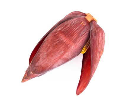 Fresh banana blossom isolated on white background, Healthy concept