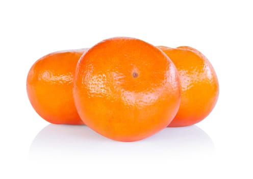 Fresh orange fruit slice isolated on white background