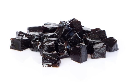 Grass jelly (Mesona chinensis) isolated on white background