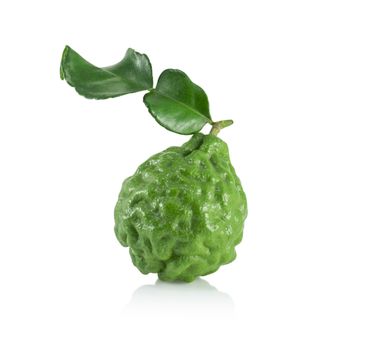 Fresh bergamot fruit isolated on white background, herb and medical