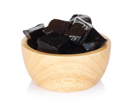 Grass jelly (Mesona chinensis) isolated on white background