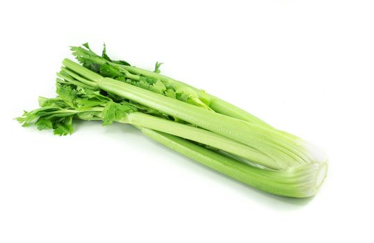 Fresh celery vegetable isolated on white background, food for health