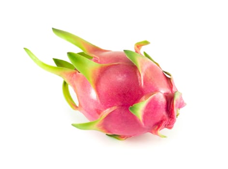 Close up fresh dragon fruit isolated on white background, food healthy