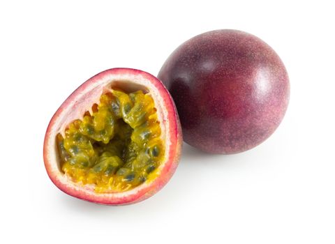 Fresh passion fruit isolated on white background, food healthy concept