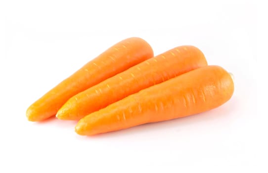 Fresh carrot isolated on white background, healthy diet food drink