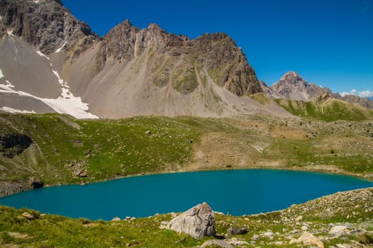 lake sainte anne qeyras in hautes alpes in france