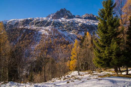 winter landscape of french alps