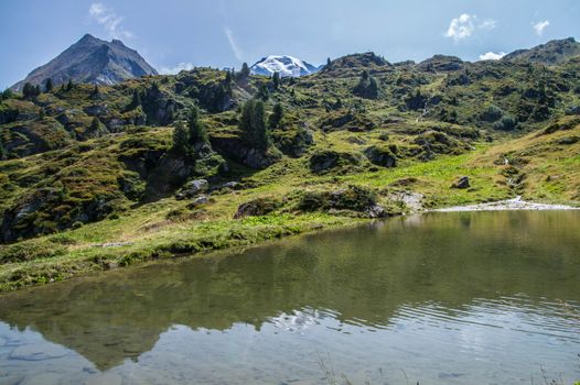 landscape of the Swiss Alps