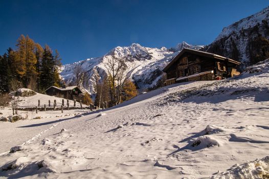 winter landscape of french alps