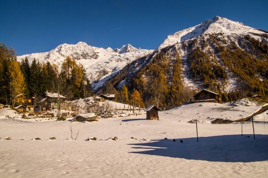 winter landscape of french alps