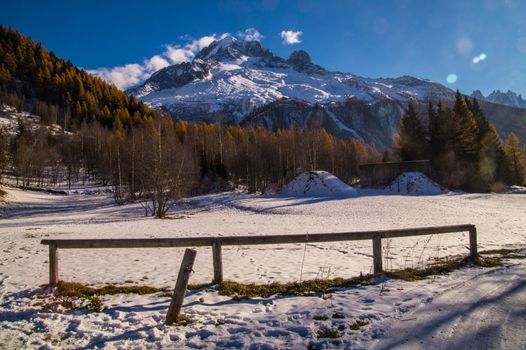winter landscape of french alps