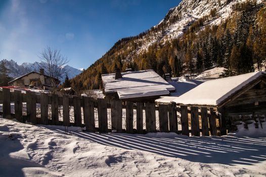 winter landscape of french alps