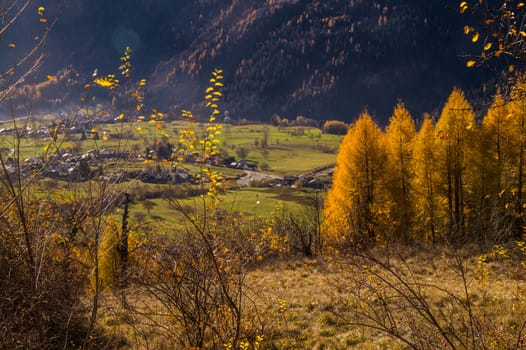 autumn landscape in the Italian Alps