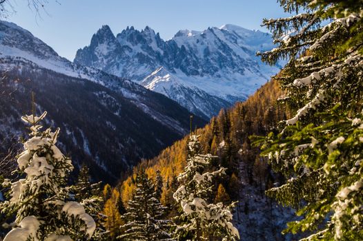 winter landscape of french alps