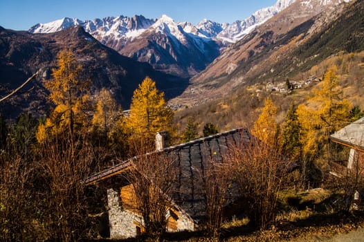 autumn landscape in the Italian Alps