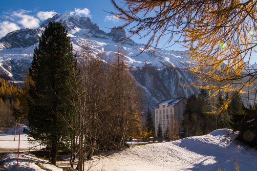 winter landscape of french alps