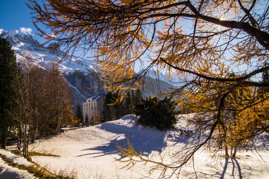 winter landscape of french alps