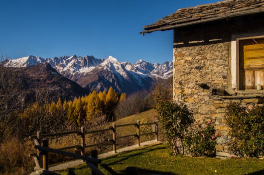 autumn landscape in the Italian Alps