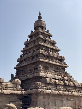 Shore temple is the structural building built with the block of granite at 8th Century AD. It is one of the Group of Monuments at Mahabalipuram and it has been classified as a UNESCO World Heritage Site. Shore temple is the oldest structural rock-cut stone temples of South India and contains complex of temples and shrines. This temple complex is initiated by King  Narasimhavarman II and it is called one of the Seven Pagodas in ancient times.