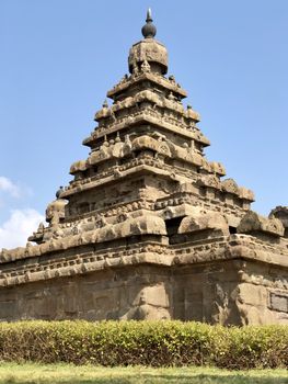 Shore temple is the structural building built with the block of granite at 8th Century AD. It is one of the Group of Monuments at Mahabalipuram and it has been classified as a UNESCO World Heritage Site. Shore temple is the oldest structural rock-cut stone temples of South India and contains complex of temples and shrines. This temple complex is initiated by King  Narasimhavarman II and it is called one of the Seven Pagodas in ancient times.