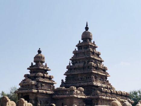 Shore temple is the structural building built with the block of granite at 8th Century AD. It is one of the Group of Monuments at Mahabalipuram and it has been classified as a UNESCO World Heritage Site. Shore temple is the oldest structural rock-cut stone temples of South India and contains complex of temples and shrines. This temple complex is initiated by King  Narasimhavarman II and it is called one of the Seven Pagodas in ancient times.