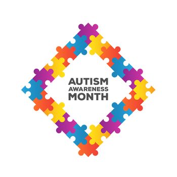 Digitally generated Autism awareness design vector