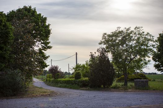 Countryside road in northen Italy in Villanova del Ghebbo