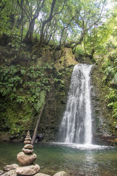 walk and discover the prego salto waterfall on the island of sao miguel, azores, Portugal.