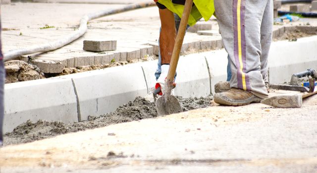 municipal work, reconstruction of a street road, image